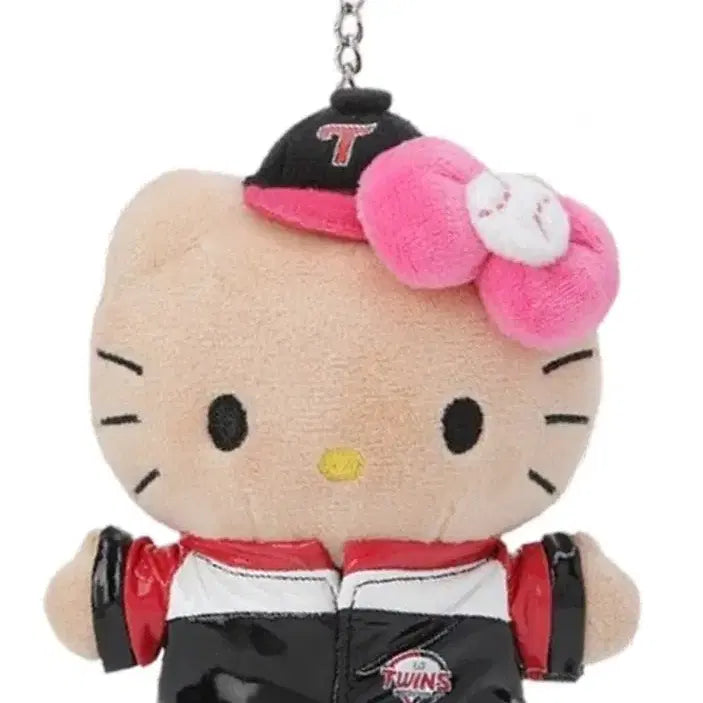 [BUNJANG] LG Twins x Tanning Hello Kitty Plush Keychain / LG 트윈스 x 태닝 헬로 키티 인형 키링
