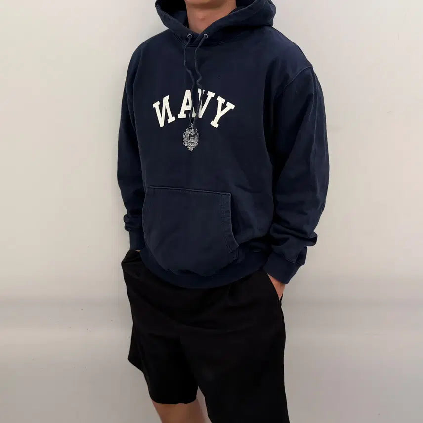 [BUNJANG] Espionage Navy Hoodie XL / 에스피오나지 navy 후드티