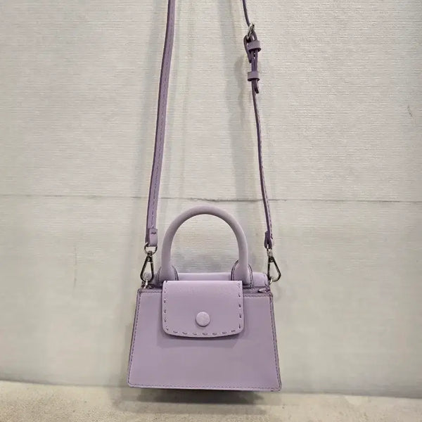 [BUNJANG] Zara Stitch Lavender Mini Tote Bag Crossbody Bag / 자라 스티치 라벤더 미니 토트백 크로스백