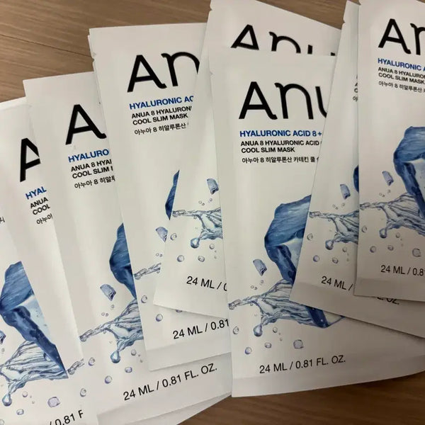 [BUNJANG] Anua 8 Hyaluronic Acid Catechin Cool Mask Pack 10 Sheets / 아누아 8 히알루론산 카테틴 쿨 마스크팩 10장