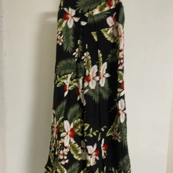 [BUNJANG] Rayon Wrap Wide Pants (Size 66) / 레이온 랩 뒷밴딩 와이드 팬츠 66