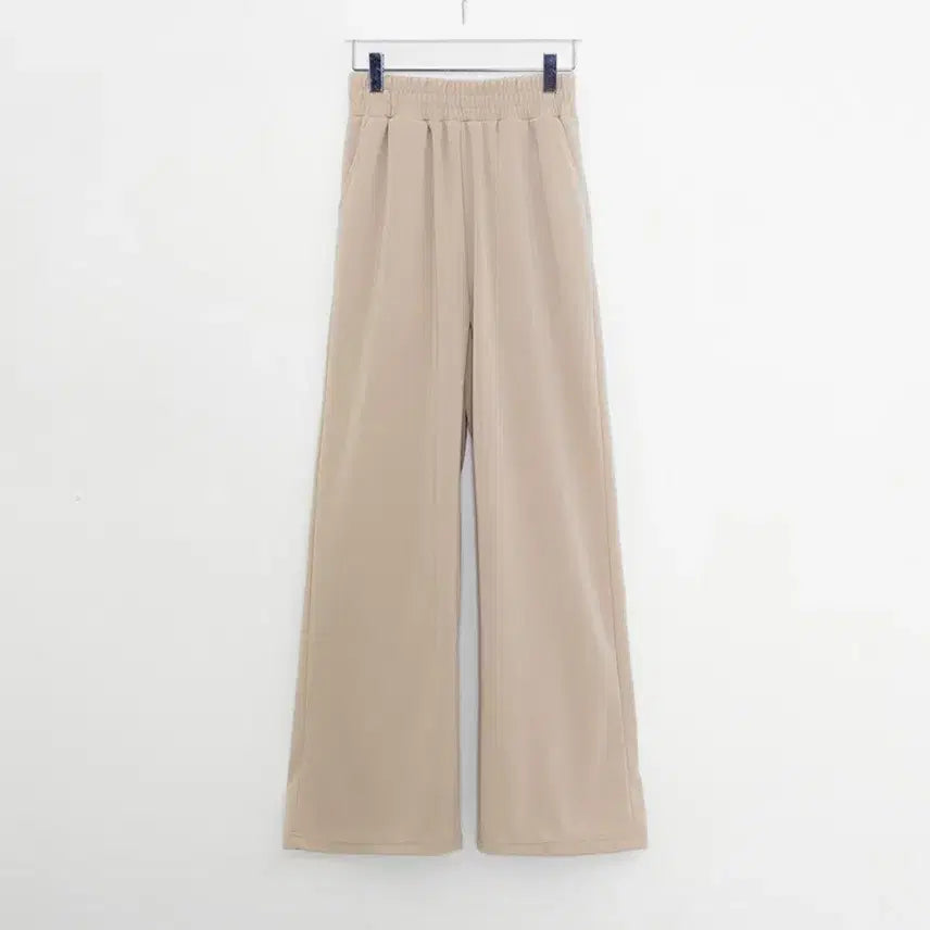 [BUNJANG] Accover Banding Long Wide Slacks Beige S / [새상품]어커버 밴딩 롱와이드 슬랙스 베이지 S