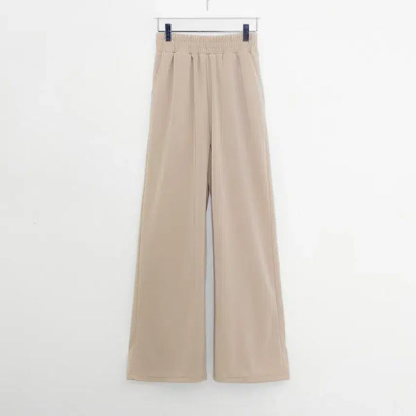 [BUNJANG] Accover Banding Long Wide Slacks Beige S / [새상품]어커버 밴딩 롱와이드 슬랙스 베이지 S