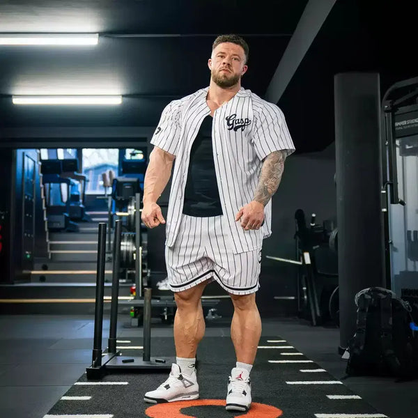 [BUNJANG] Gasp Sports Summer Half-Sleeve & Shorts Set - White / 가스프 스포츠 여름 반팔&반바지 세트 상품 - 화이트