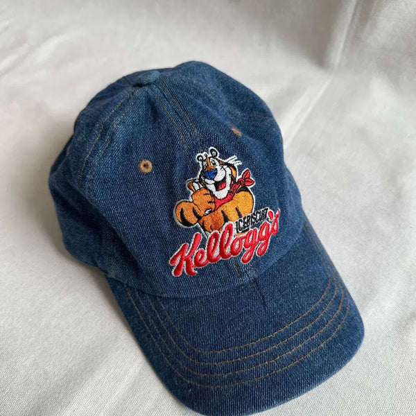 [BUNJANG] Kellogg's x WKNDRS Tony the Tiger Denim Ball Cap / 켈로그 x 위캔더스 토니 더 타이거 데님 볼캡