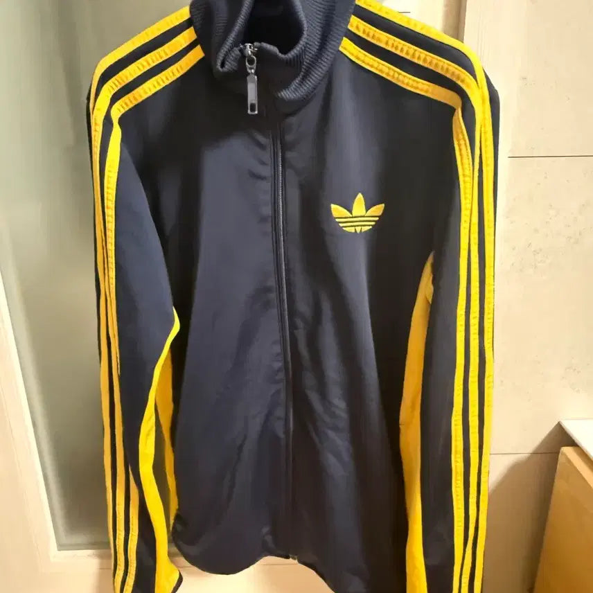 [BUNJANG] Adidas Vintage Firebird Track Jacket Navy Yellow / 아디다스 빈티지 파이어버드 져지 95 네이비 옐로우