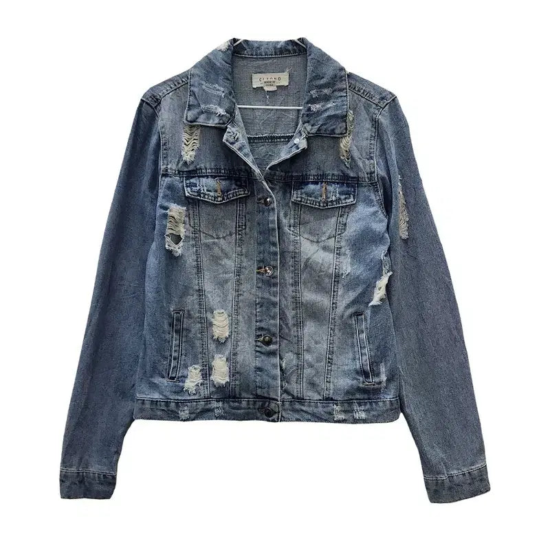 [BUNJANG] Y2K Grunge Denim Trucker Jacket (Medium) / Y2K 빈티지 그런지 데님 트러커 자켓 M/M