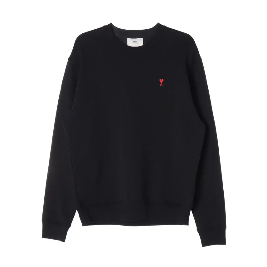 [BUNJANG] AMI Small Heart Logo Embroidered Cotton Sweatshirt Black / 아미 ami 스몰 하트 로고 자수 코튼 맨투맨 블랙 스웨트셔츠