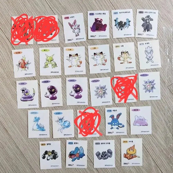 [BUNJANG] Pokemon TCG Stickers (Ttiboo Seal) 114 pcs Bundle Set / 추억의 포켓몬 띠부씰 114장 일괄판매
