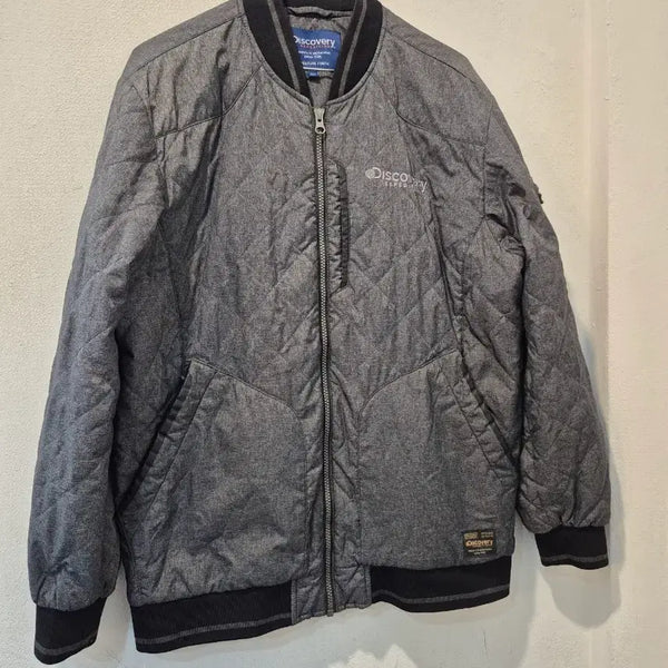 [BUNJANG] Discovery Quilting Padded Jumper Grey Herringbone Pattern / 디스커버리 퀼팅 패딩 점퍼 그레이. 가60