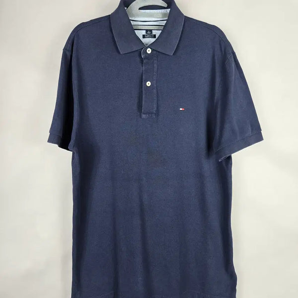 [BUNJANG] Tommy Hilfiger Men's Classic Fit PK Short Sleeve Polo Shirt Navy M / [무료배송]타미힐피거 M 남성 클래식핏 PK 카라 반팔티 반팔 티셔츠 네이비