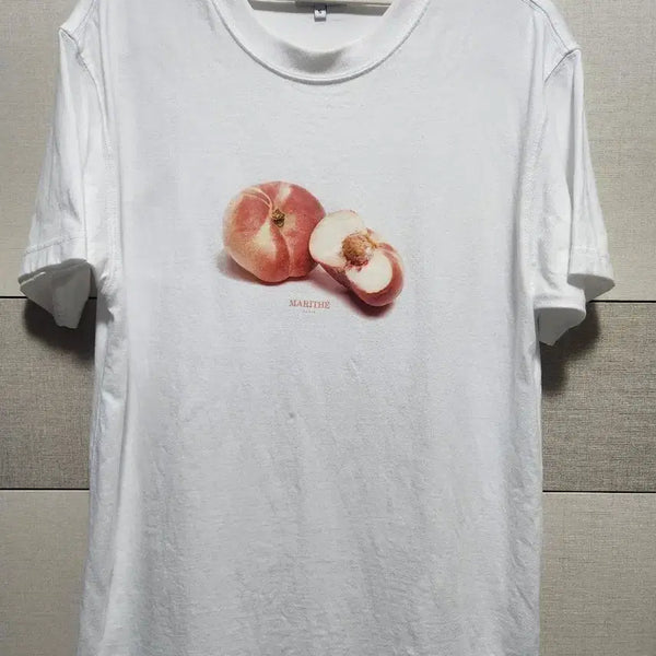 [BUNJANG] Marithe Francois Girbaud Peach Print Short Sleeve T-Shirt Size S / 마리떼 프랑소와 저버 복숭아 프린트 반팔티 S
