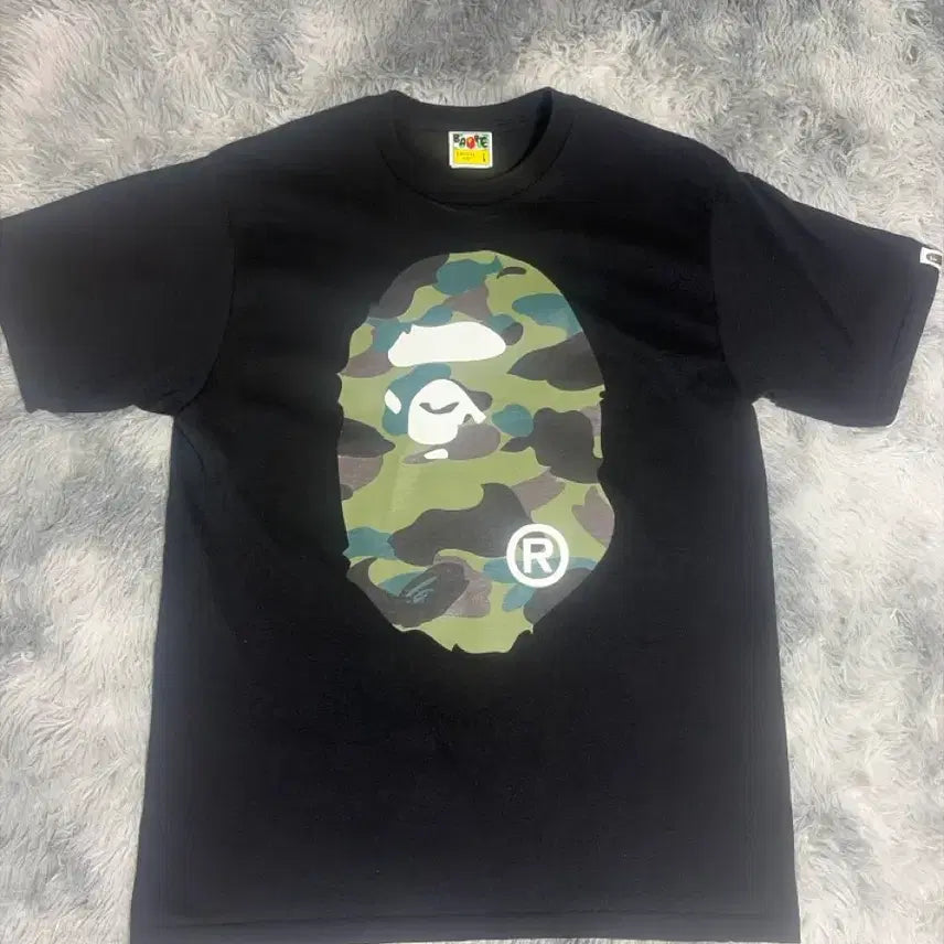 [BUNJANG] BAPE Camo Short Sleeve Shirt - Black/Camo, Size L / 베이프 카모 반팔셔츠