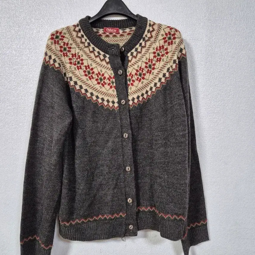 [BUNJANG] Osborn Women's Patterned Cardigan Navy (Size M-L) / 오스본 가디건 여성 니트 패턴 66~77