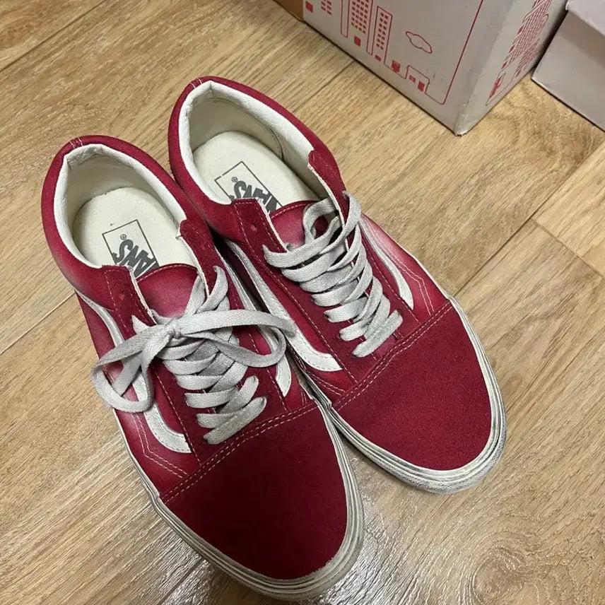 [BUNJANG] Vans Old Skool Washed Red Sneakers / 반스 올드스쿨 워시드 레드 275 판매