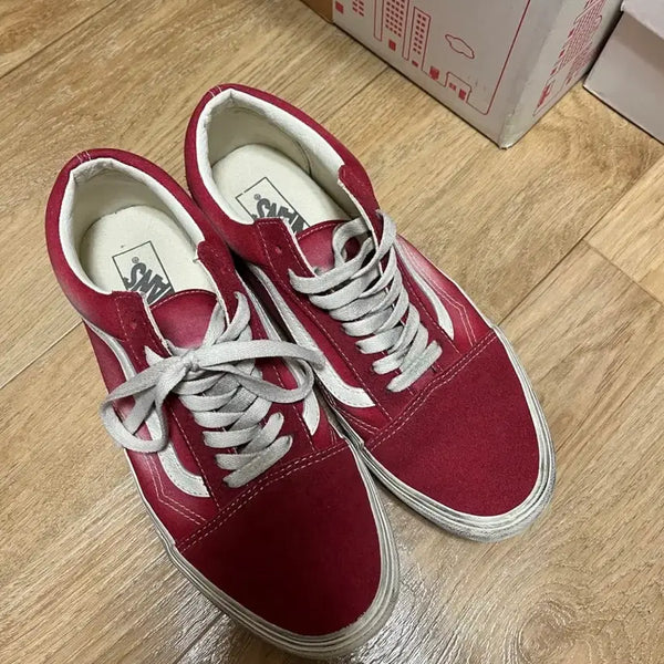 [BUNJANG] Vans Old Skool Washed Red Sneakers / 반스 올드스쿨 워시드 레드 275 판매