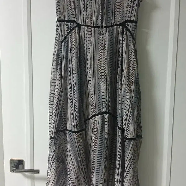 [BUNJANG] 100% Silk Pattern Maxi Dress / 실크 100% 패턴 맥시 원피스