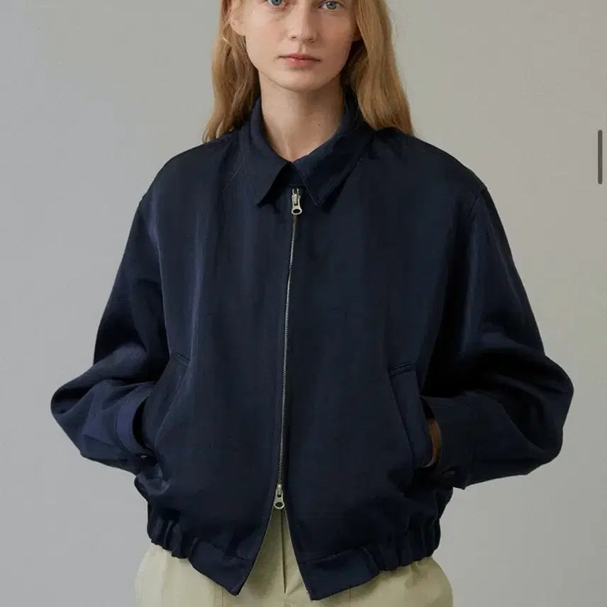 [BUNJANG] Blank03 Nylon Blouson Navy / 블랭크03 나일론 블루종 네이비