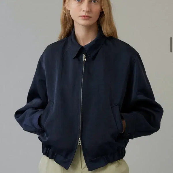 [BUNJANG] Blank03 Nylon Blouson Navy / 블랭크03 나일론 블루종 네이비