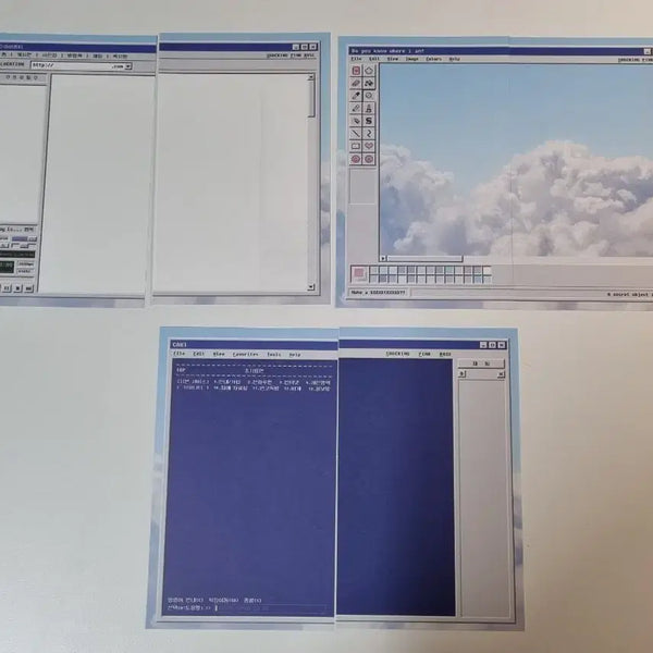 [BUNJANG] Black Letter Y2K Cyber Digital A6 Inserts Sticker Set for 6-Ring Diary / 블랙레터 y2k a6 속지 스티커 모조지 사이버 디지털 6공 다이어리