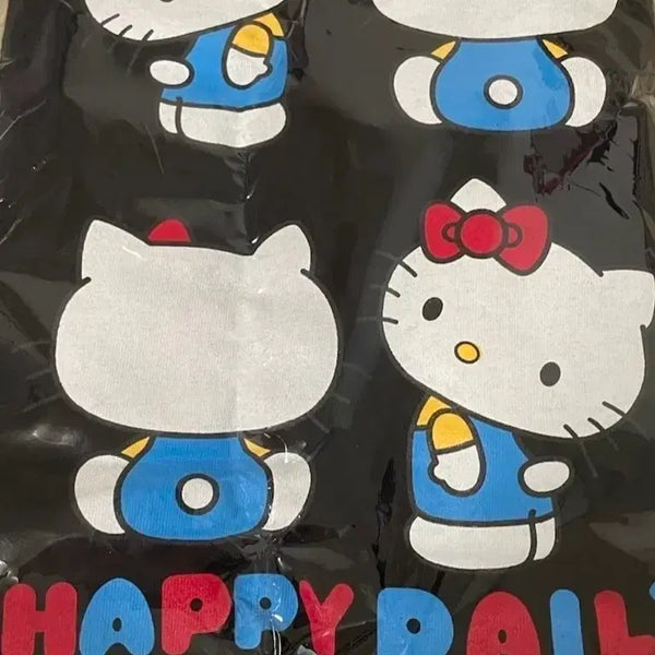 [BUNJANG] Sanrio Classic Hello Kitty Short-Sleeve T-Shirt / Black / [프리]성인 여성 산리오 1894 고전 헬로키티 반팔 티셔츠/블랙