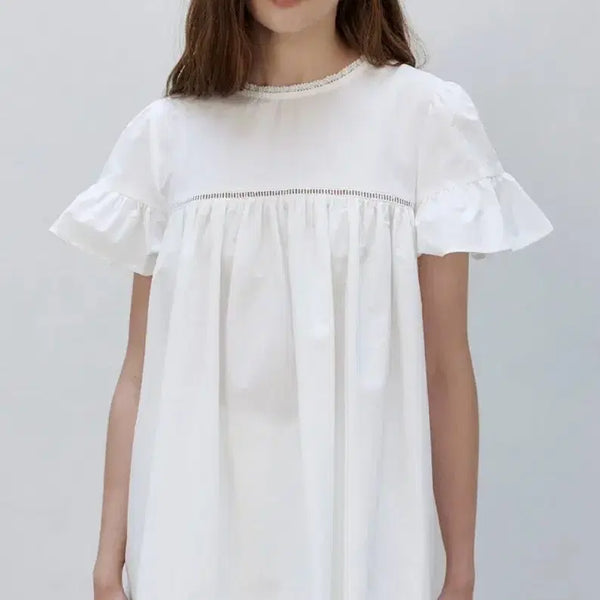 [BUNJANG] Brenda Brenda Seoul Renee Shirring Blouse White / 브렌다브렌든서울 renee 셔링 블라우스 화이트