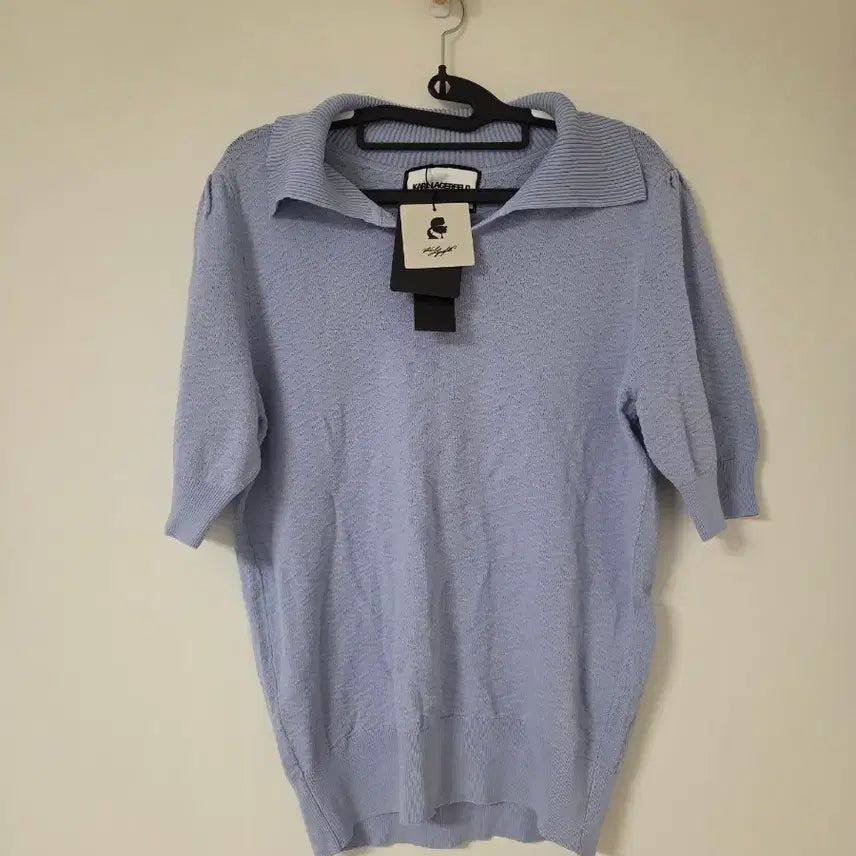 [BUNJANG] Color Gafelt Blue Short Sleeve Knit (New) / (새상품)칼라거펠트 블루 반팔 니트