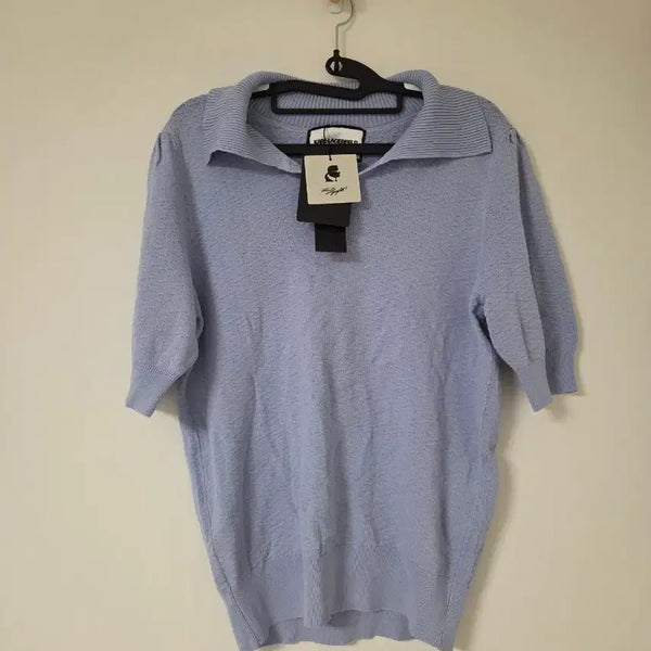 [BUNJANG] Color Gafelt Blue Short Sleeve Knit (New) / (새상품)칼라거펠트 블루 반팔 니트