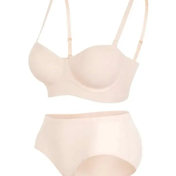 [BUNJANG] Bongbra Mall Chaltteok Padded Bra + Panty Set 4cm Pink Skin 80AB / (새상품)뽕브라몰 찰떡 뽕브라+팬티SET 4cm 핑크스킨 80AB
