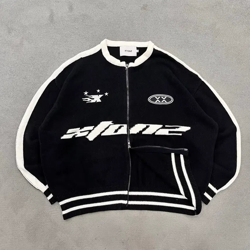 [BUNJANG] M'xtones Sporty Round Knit Zip-Up Jacket / M 엑스톤즈 스포티 라운드 니트집업 자켓