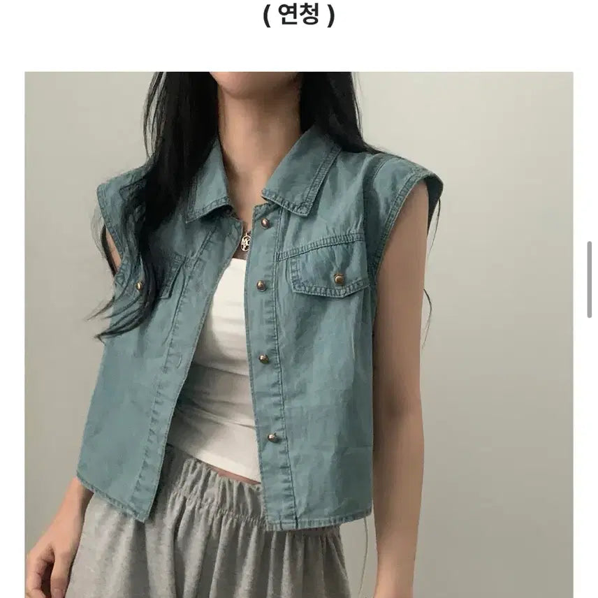 [BUNJANG] Light Wash Denim Vest (New) / 연청 데님 조끼(새상품)