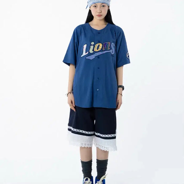 [BUNJANG] Samsung Lions Koiseo Baseball Jersey Navy Size S/M / 현물 삼성라이온즈 코이세이오 유니폼 S/M