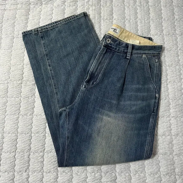 [BUNJANG] Roughside Drape Denim Medium Blue / 2) 러프사이드 드레이프데님 미디엄블루