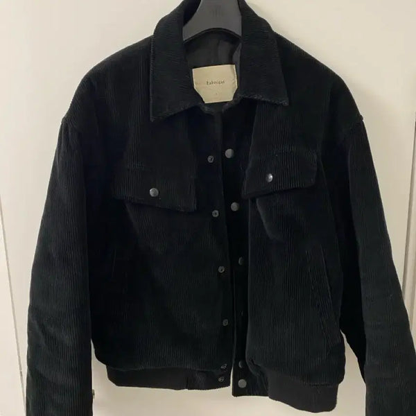 [BUNJANG] FABREGAS Corduroy Bomber Jacket Black / 파브레가 코듀로이 봄버 자켓 블랙