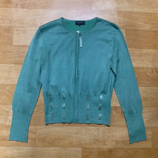 [BUNJANG] LANVIN Collection Round Neck Zip-Up Cardigan (Size 38) / LANVIN 랑방 컬렉션 라운드넥 집업 카디건(38 사이즈)