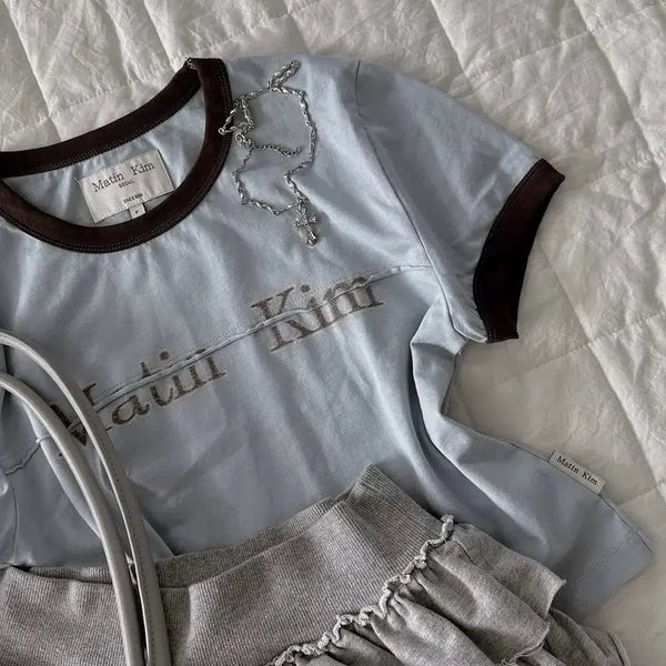 [BUNJANG] Matin Kim Sky Choco Ringer T-Shirt / 마뗑킴 하늘초코 반팔티