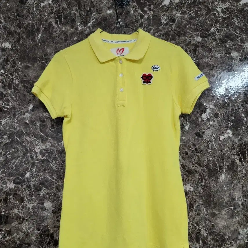 [BUNJANG] Master Bunny Edition Women's Golf Short Sleeve Polo Shirt Yellow Size 1 / 마스터버니 여성 골프  반팔 카라티 옐로우 44