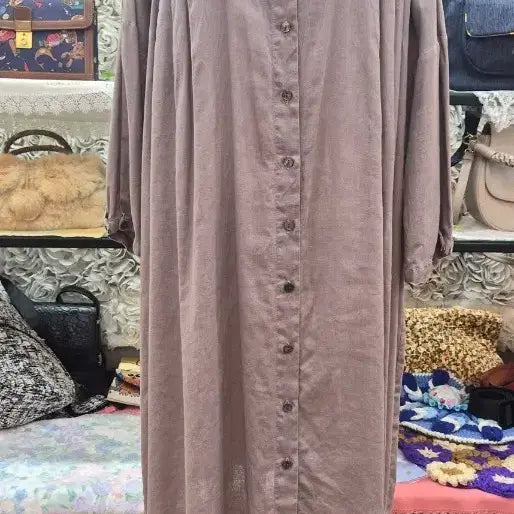[BUNJANG] LE CIEL Linen Maxi Dress / LE CIEL 마 100% 원피스 55 66 77 프리사이즈
