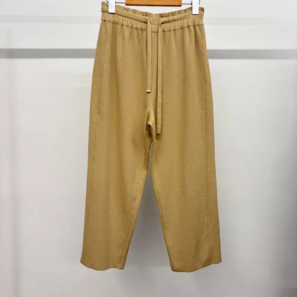 [BUNJANG] System Summer Knit Banding Crop Pants / 시스템 썸머 니트 밴딩 크롭 팬츠 F