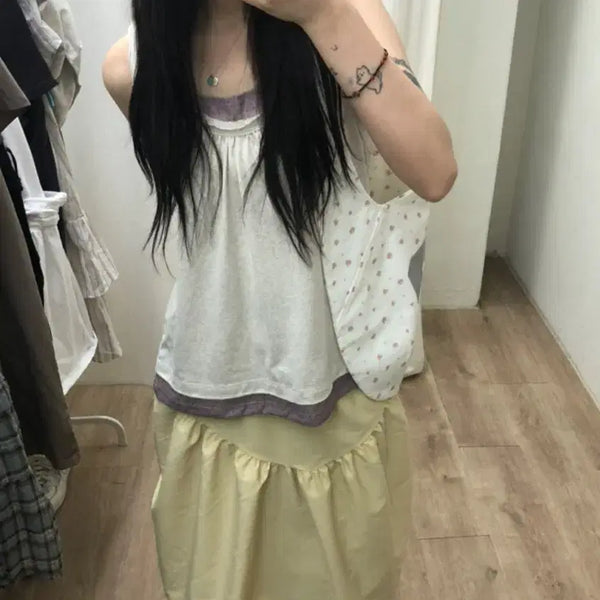 [BUNJANG] Have Mori Layered Sleeves Sleeveless Top / 헤브 모리 레이어드 슬리브 나시