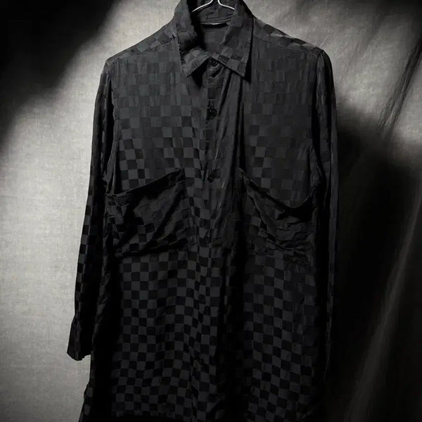 [BUNJANG] LILIMYFU Asymmetric Checkerboard Long Shirt / 리미푸 체크 셔츠