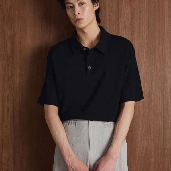 [BUNJANG] TNGT Kinoshita Signature Polo Shirt Black / TNGT 키노시타 시그니처 카라티 블랙