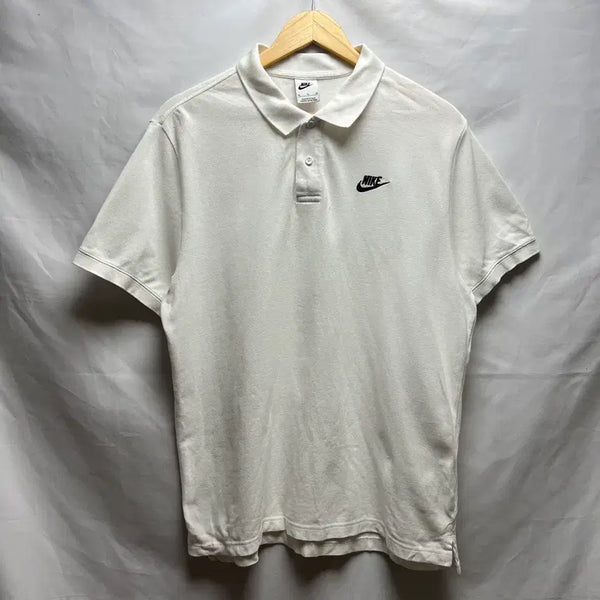 [BUNJANG] Nike Swoosh White Polo T-Shirt XL / [정품/XL] 나이키 스우시 화이트 카라티 반팔 티셔츠