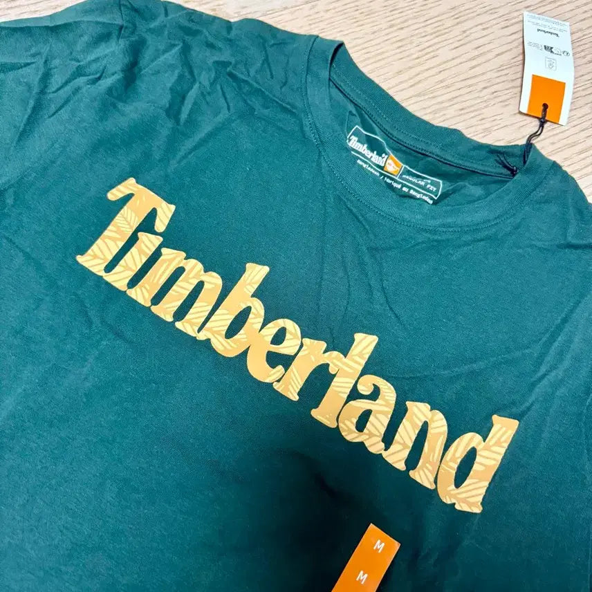 [BUNJANG] Timberland Logo Short Sleeve T-Shirt Green M / 팀버랜드 반팔 티셔츠 그린 M