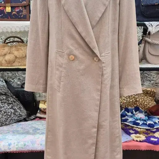 [BUNJANG] LESHOP Linen Blend Long Coat / LESHOP 르샵 마 혼방 롱코트 66 77