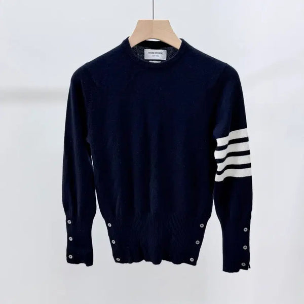 [BUNJANG] Thom Browne Striped Armband Cashmere Women's Knit Navy Size 42 / [S+급/42] 톰브라운 사선완장 캐시미어 여성 니트 네이비