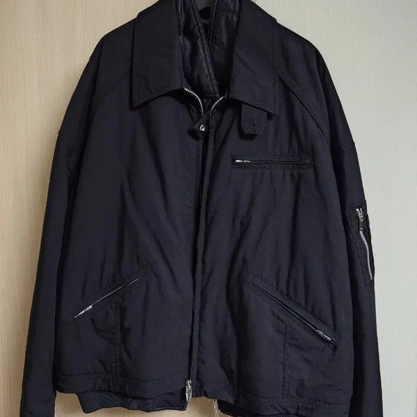 [BUNJANG] Juun.J 24SS Nylon Layered Short Bomber Jacket / [48] 준지 24SS 나일론 레이어드 숏 봄버 자켓