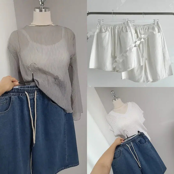 [BUNJANG] Women's 2-Layer Shorts (4 Colors, 3 Sizes) / 새-2단기장 반바지(4col)(3size)