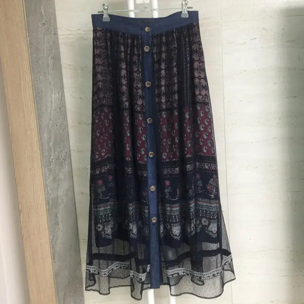[BUNJANG] Thursday Lace Printing Long Skirt / 써스데이 레이스 프린팅 롱 스커트 S