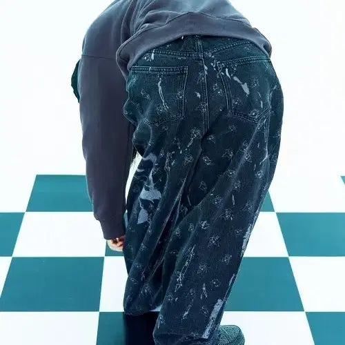 [BUNJANG] Nesty Fancy Club x Kuromi Collaboration Denim Pants (Black Denim, M) / 네스티팬시클럽 쿠로미 콜라보 데님팬츠 흑청 M